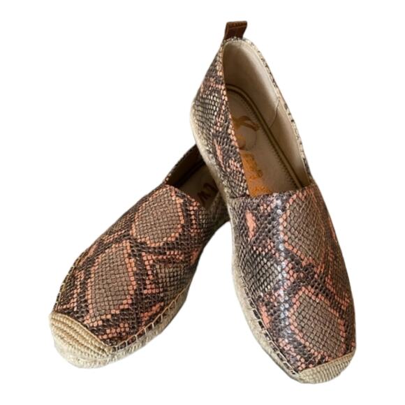 Sam Edelman Khloe Slip-On Espadrilles Peach‎ Snakeskin Women's Size 7.5 M - Picture 1 of 15